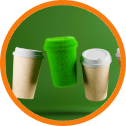FSC certified compostable coffee cups with matching lids